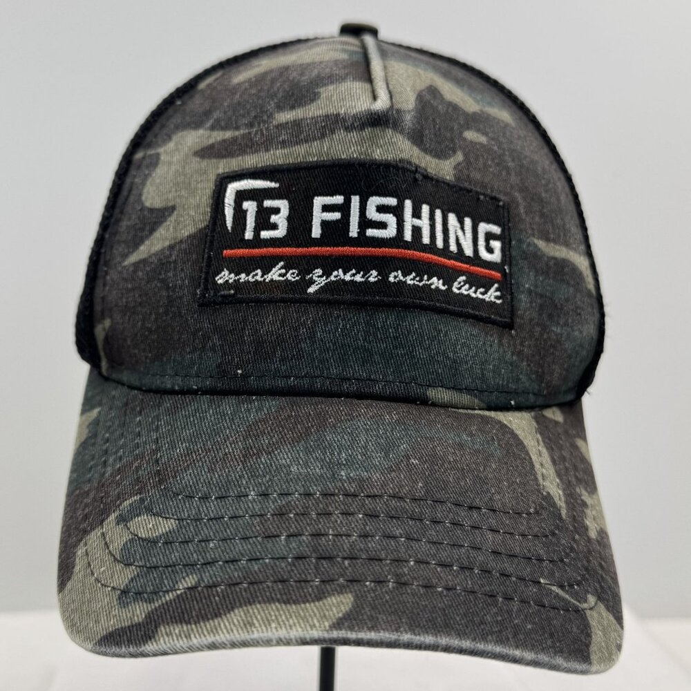 13 Fishing Camo Trucker Hat Snapback Cap Mesh Back Curved Brim Adjustable OSFM